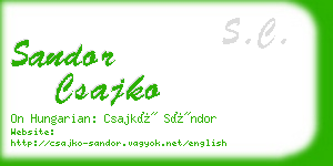 sandor csajko business card